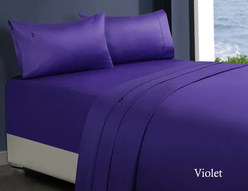 1000tc egyptian cotton sheet set 1 king single violet - Next Deals AU