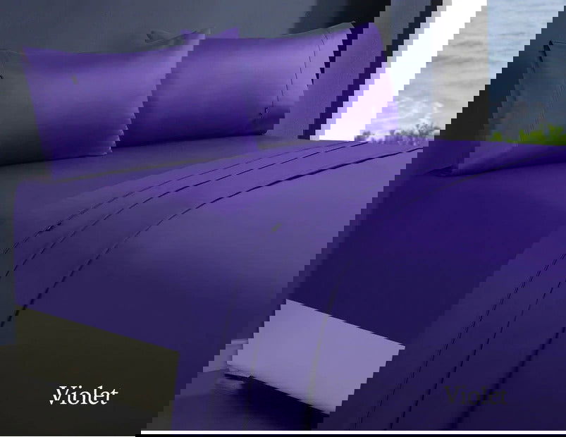 1000tc egyptian cotton sheet set 1 mega king violet - Next Deals AU