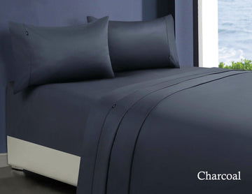 1000tc egyptian cotton sheet set 1 queen charcoal - Next Deals AU