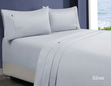 1000tc egyptian cotton sheet set 1 single silver - Next Deals AU