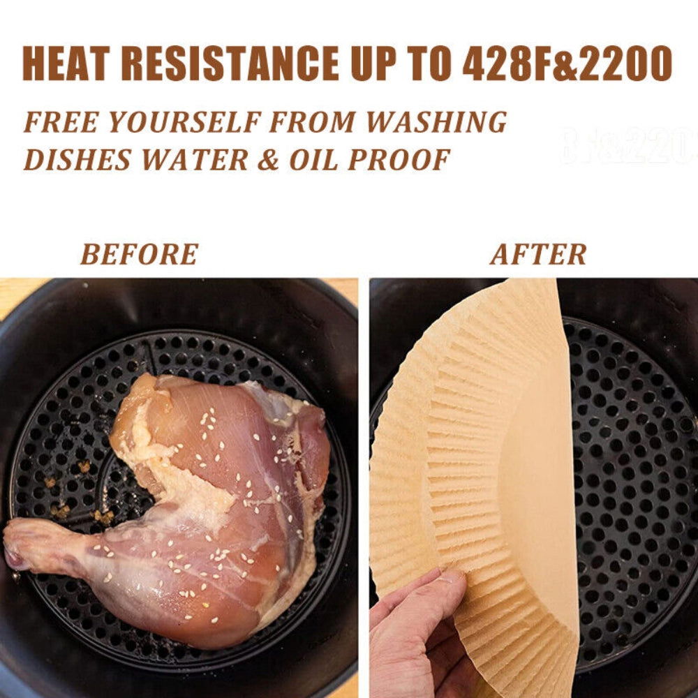 100PCS Air Fryer Disposable Paper Liner Set Non-Stick Pan Parchment Baking Paper - Next Deals AU