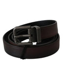 100% Authentic Dolce & Gabbana Leather Belt with Gray Buckle 115 cm Men - Next Deals AU