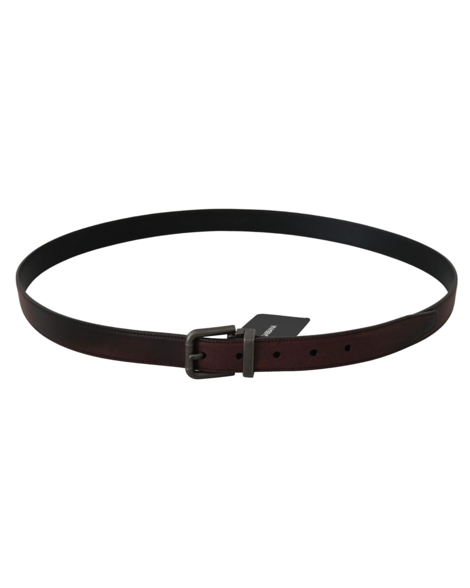 100% Authentic Dolce & Gabbana Leather Belt with Gray Buckle 115 cm Men - Next Deals AU