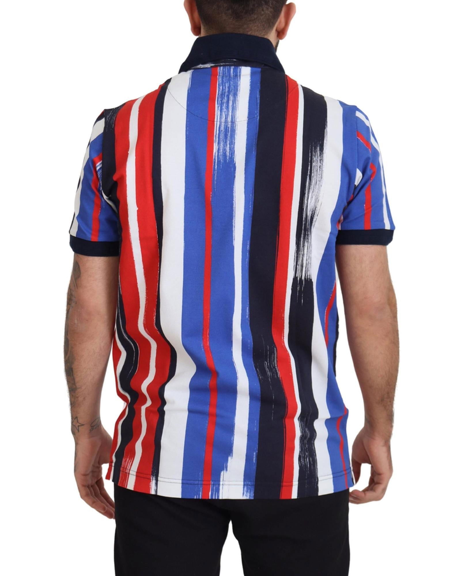 100% Authentic Dolce & Gabbana Striped Polo T-Shirt 48 IT Men - Next Deals AU