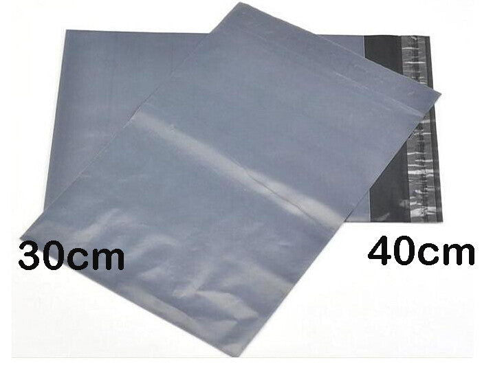 100 Bulk Buuy Pack - 400x300 mm GREY PLASTIC MAILING SATCHEL COURIER BAG POLY POSTAGE SHIPPING POST SELF SEAL - Next Deals AU