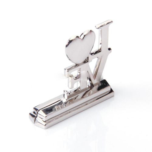 100 Bulk Buy Pack of Wedding Name Card Place Stand Silver LOVE Letters - Wedding Anniversary or Engagement Party - Next Deals AU