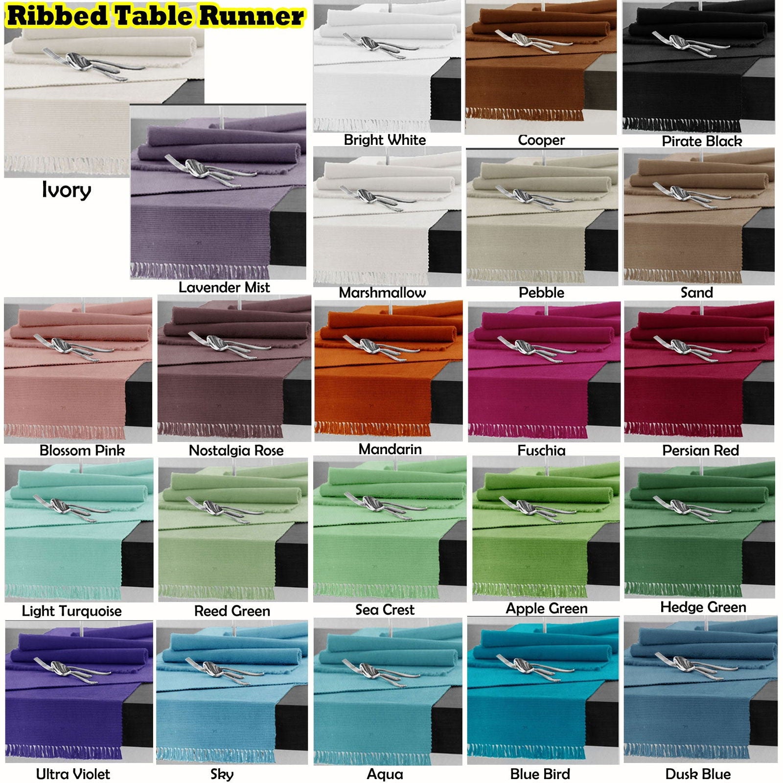 100% COTTON Ribbed Table Runner Nostalgia Rose 45 x 200cm - Next Deals AU