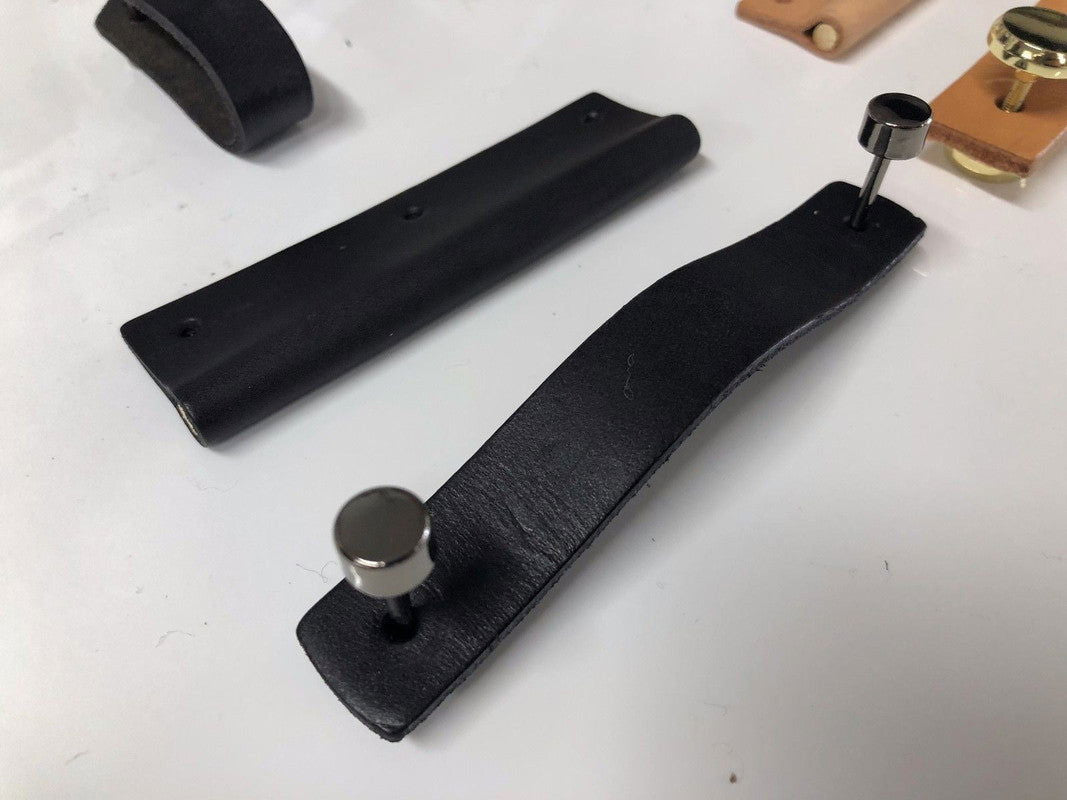 100% Genuine Leather Door Knob Cabinet Kitchen Drawer Handle Pull laundry gold - Next Deals AU
