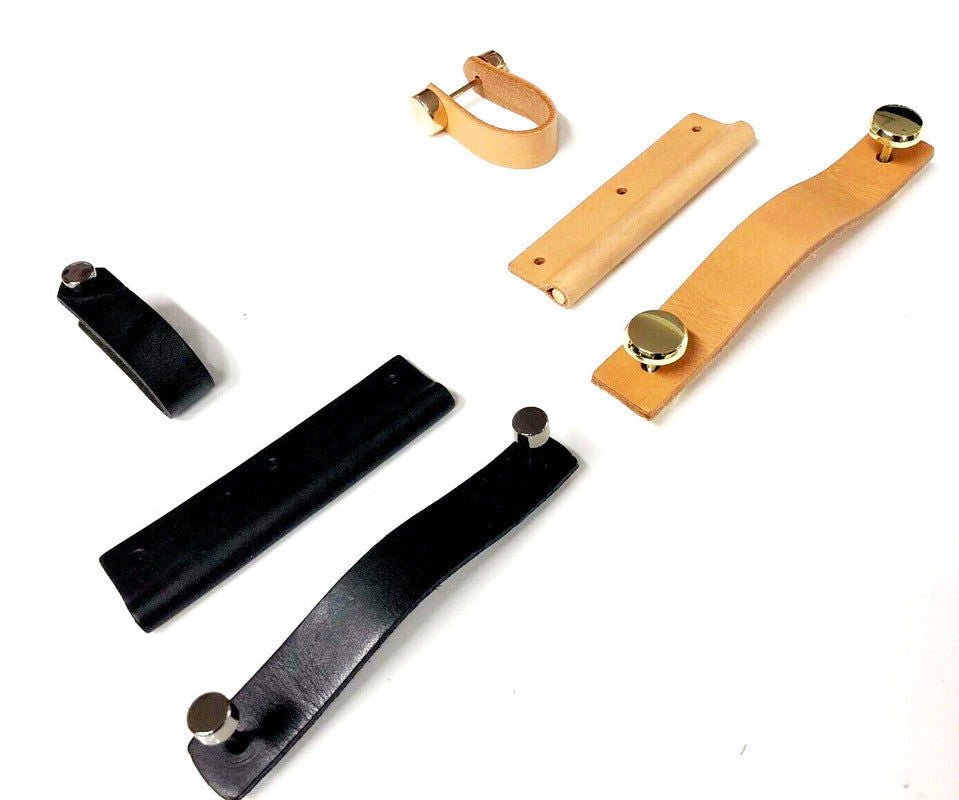 100% Genuine Leather Door Knob Cabinet Kitchen Drawer Handle Pull laundry gold - Next Deals AU