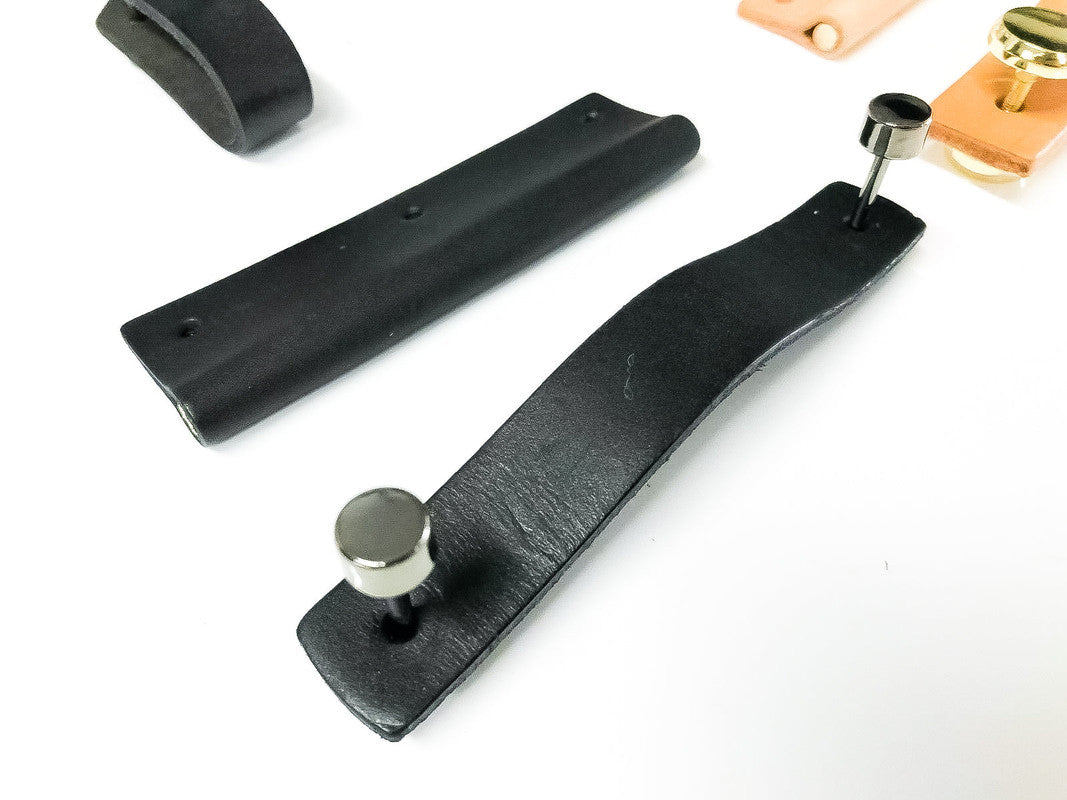 100% Genuine Leather Door Knob Cabinet Kitchen Drawer Handle Pull laundry gold - Next Deals AU