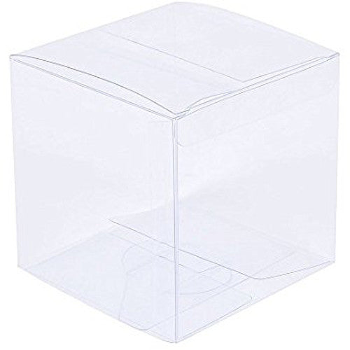 100 Pack of 7cm Clear PVC Plastic Folding Packaging Small rectangle/square Boxes for Wedding Jewelry Gift Party Favor Model Candy Chocolate Soap Box - Next Deals AU