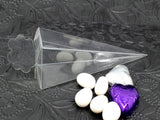 100 Pack of Clear Pyramid Triangle Shaped Small Clear Gift Box - Bomboniere Jewelry Gift Party Favor Model Candy Chocolate Soap Box - Next Deals AU