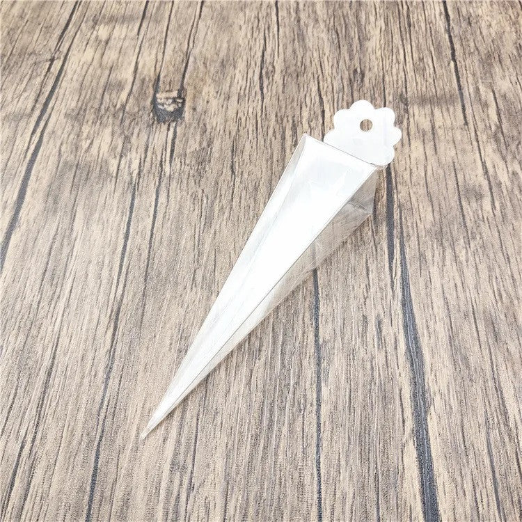 100 Pack of Clear Pyramid Triangle Shaped Small Clear Gift Box - Bomboniere Jewelry Gift Party Favor Model Candy Chocolate Soap Box - Next Deals AU