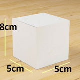 100 Pack of White 5x5x8cm Square Cube Card Gift Box - Folding Packaging Small rectangle/square Boxes for Wedding Jewelry Gift Party Favor Model Candy Chocolate Soap Box - Next Deals AU