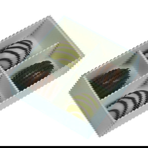 100 Pack of White Card Chocolate Sweet Soap Product Reatail Gift Box - 4 Bay Compartments - Clear Slide On Lid - 8x8x3cm - Next Deals AU