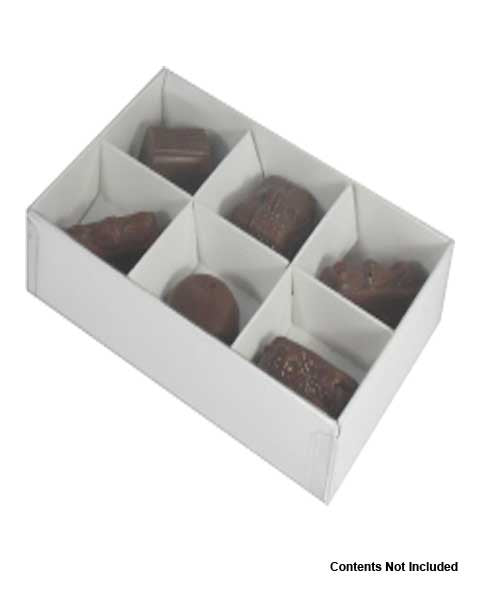 100 Pack of White Card Chocolate Sweet Soap Product Reatail Gift Box - 6 Bay Compartments - Clear Slide On Lid - 12x8x3cm - Next Deals AU