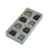 100 Pack of White Card Chocolate Sweet Soap Product Reatail Gift Box - 8 bay 3cm Compartments - Clear Slide On Lid - 16x8x3cm - Next Deals AU
