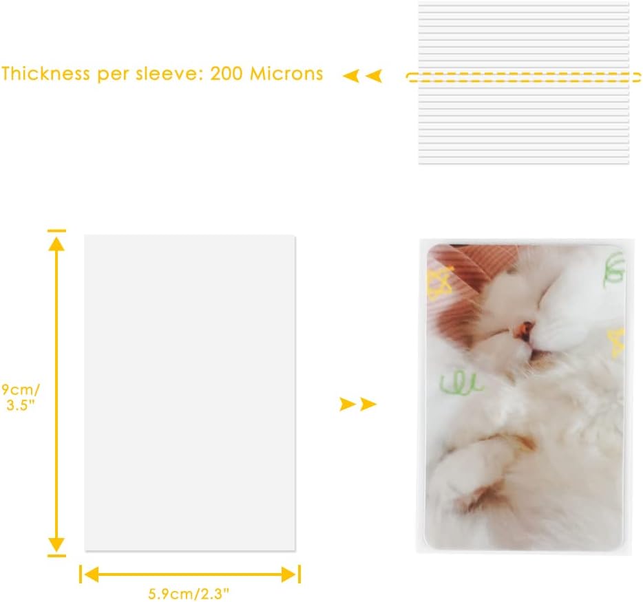 100 Packs Photocard Sleeves, 200Microns Kpop (Unsealable) - Next Deals AU