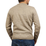 100% SHETLAND WOOL CREW Round Neck Knit JUMPER Pullover Mens Sweater Knitted - Beige (03) - 3XL - Next Deals AU