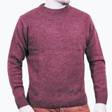 100% SHETLAND WOOL CREW Round Neck Knit JUMPER Pullover Mens Sweater Knitted - Burgundy (97) - S - Next Deals AU
