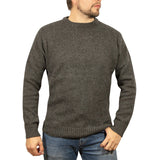 100% SHETLAND WOOL CREW Round Neck Knit JUMPER Pullover Mens Sweater Knitted - Charcoal (29) - M - Next Deals AU