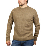 100% SHETLAND WOOL CREW Round Neck Knit JUMPER Pullover Mens Sweater Knitted - Nutmeg (23) - L - Next Deals AU
