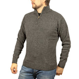 100% SHETLAND WOOL Half Zip Up Knit JUMPER Pullover Mens Sweater Knitted - Charcoal (29) - 4XL - Next Deals AU