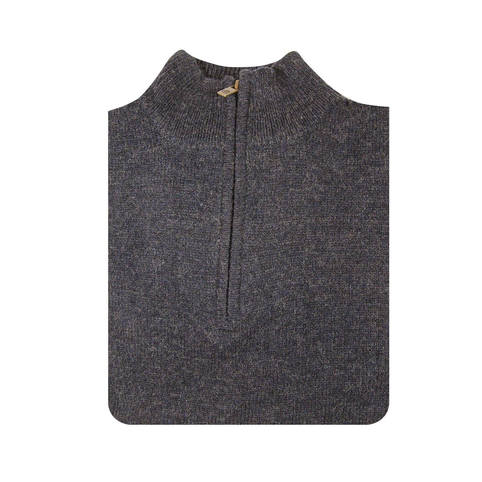 100% SHETLAND WOOL Half Zip Up Knit JUMPER Pullover Mens Sweater Knitted - Denim Blue (45) - L - Next Deals AU