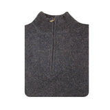 100% SHETLAND WOOL Half Zip Up Knit JUMPER Pullover Mens Sweater Knitted - Denim Blue (45) - M - Next Deals AU