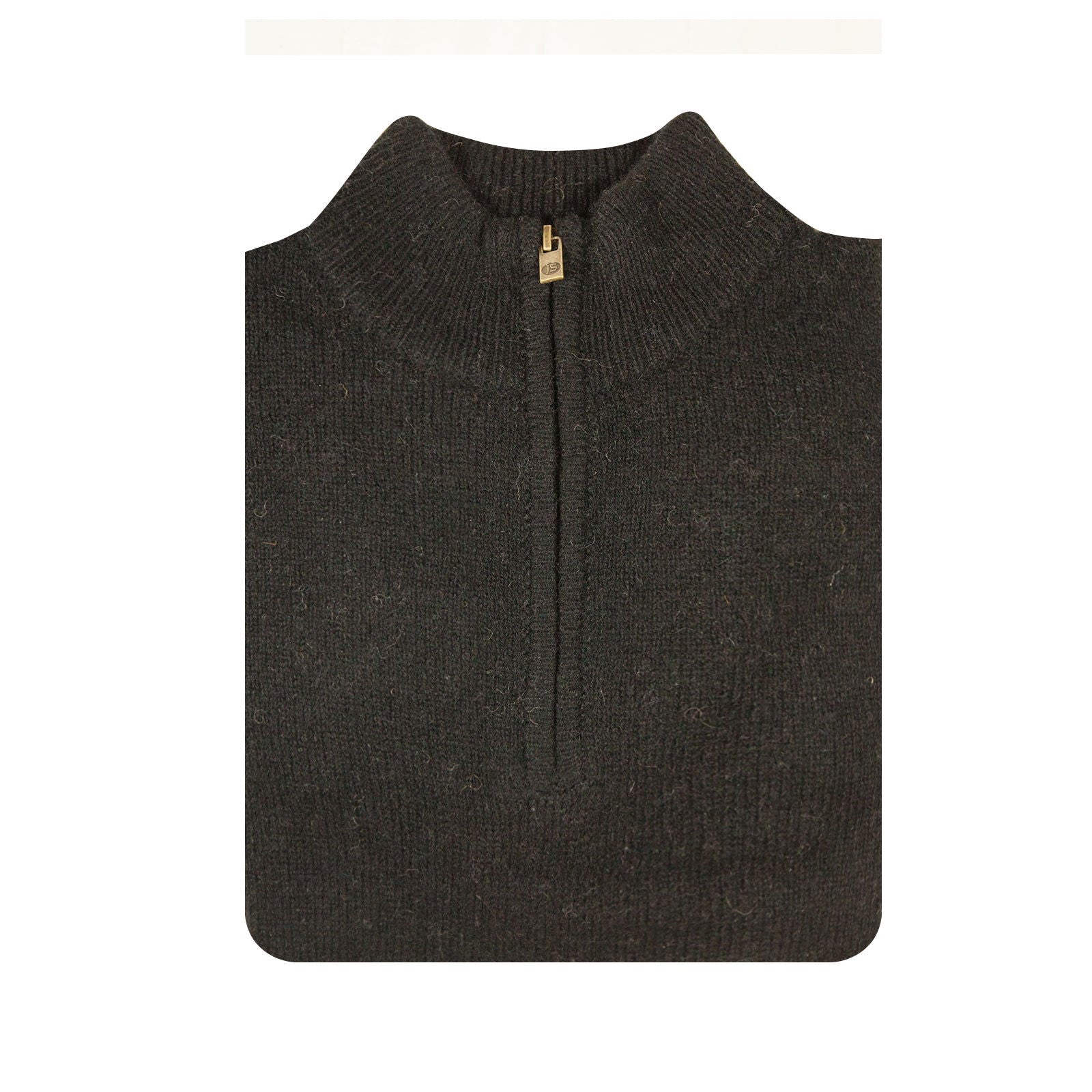 100% SHETLAND WOOL Half Zip Up Knit JUMPER Pullover Mens Sweater Knitted - Plain Black - XXL - Next Deals AU