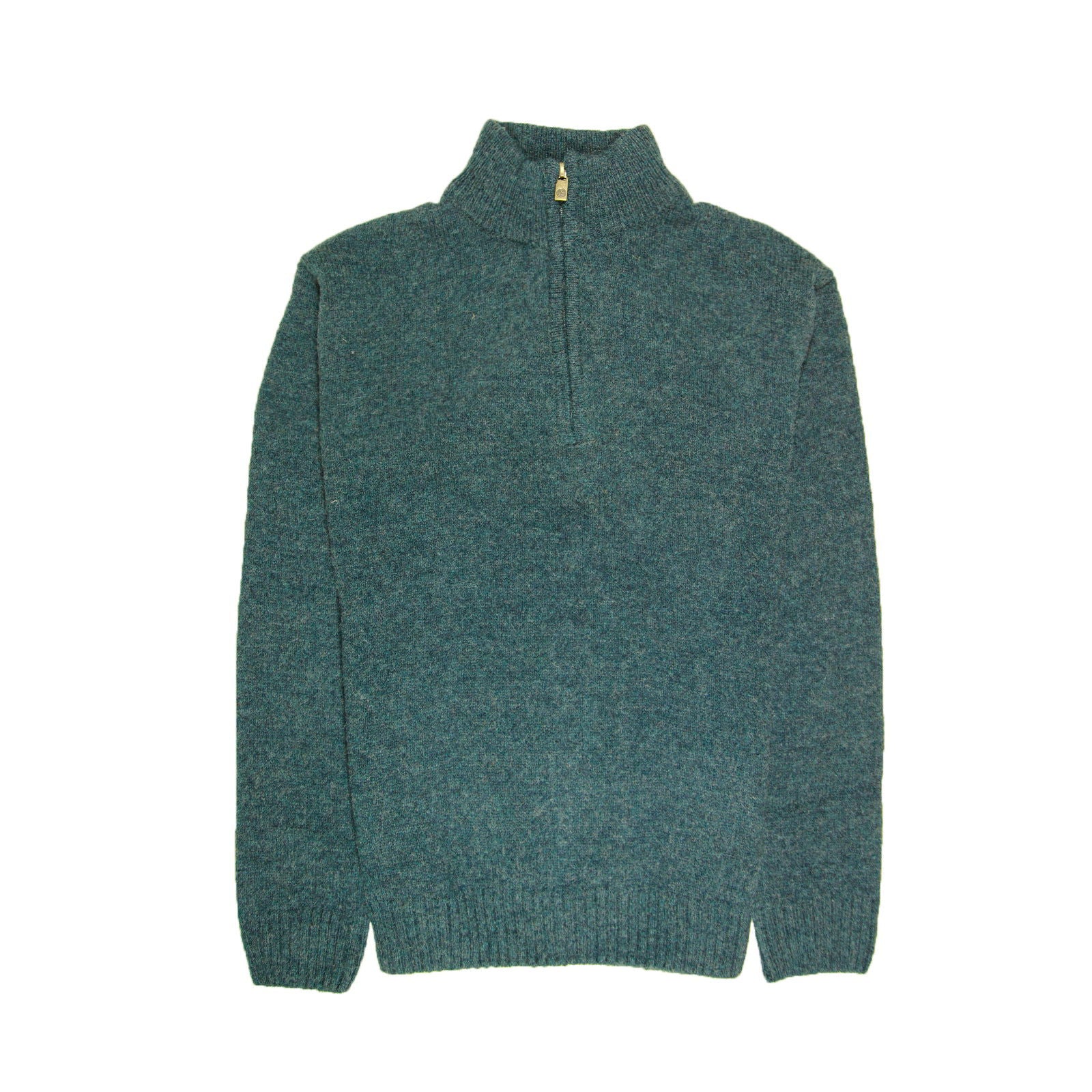 100% SHETLAND WOOL Half Zip Up Knit JUMPER Pullover Mens Sweater Knitted - Sherwood (32) - 5XL - Next Deals AU