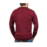 100% Shetland Wool V Neck Knit Jumper Pullover Mens Sweater Knitted - Burgundy (97) - L - Next Deals AU