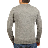100% Shetland Wool V Neck Knit Jumper Pullover Mens Sweater Knitted - Grey (21) - L - Next Deals AU