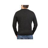 100% Shetland Wool V Neck Knit Jumper Pullover Mens Sweater Knitted - Plain Black - 6XL - Next Deals AU