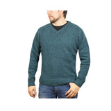 100% Shetland Wool V Neck Knit Jumper Pullover Mens Sweater Knitted - Sherwood (32) - 5XL - Next Deals AU