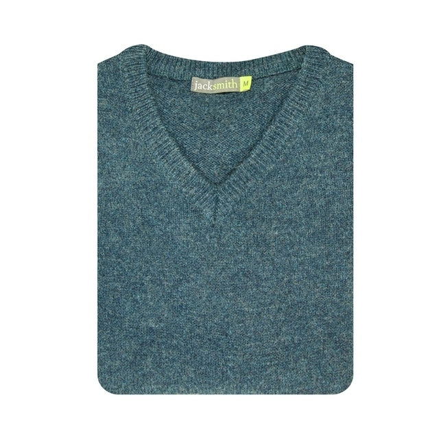100% Shetland Wool V Neck Knit Jumper Pullover Mens Sweater Knitted - Sherwood (32) - XL - Next Deals AU