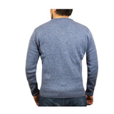 100% Shetland Wool V Neck Knit Jumper Pullover Mens Sweater Knitted - Sky (40) - XL - Next Deals AU