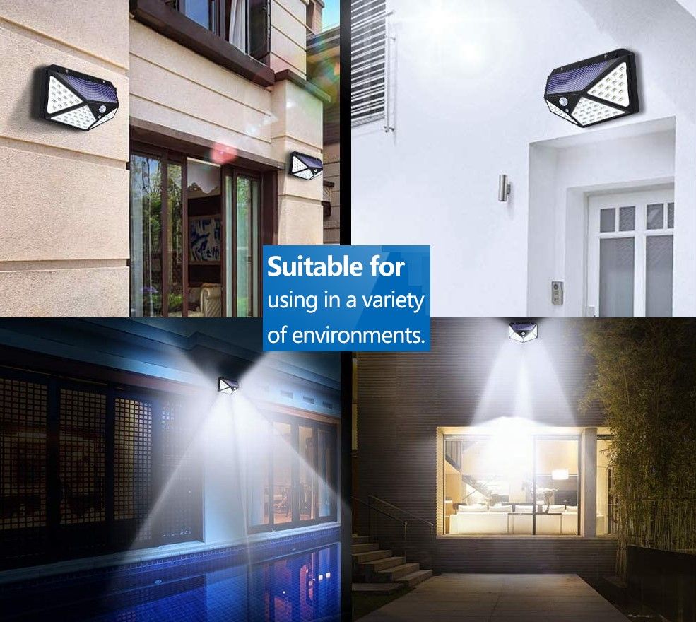 100 Waterproof LED Motion Sensor Solar Security Lights Outdoor (2pack) - Next Deals AU