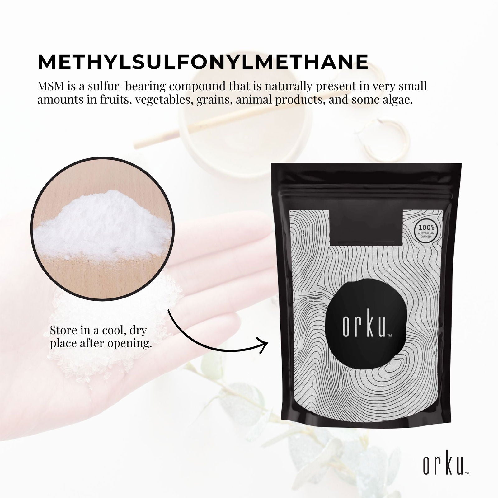 100g MSM Powder or Crystals - 99% Pure Methylsulfonylmethane Dimethyl Sulfone - Next Deals AU