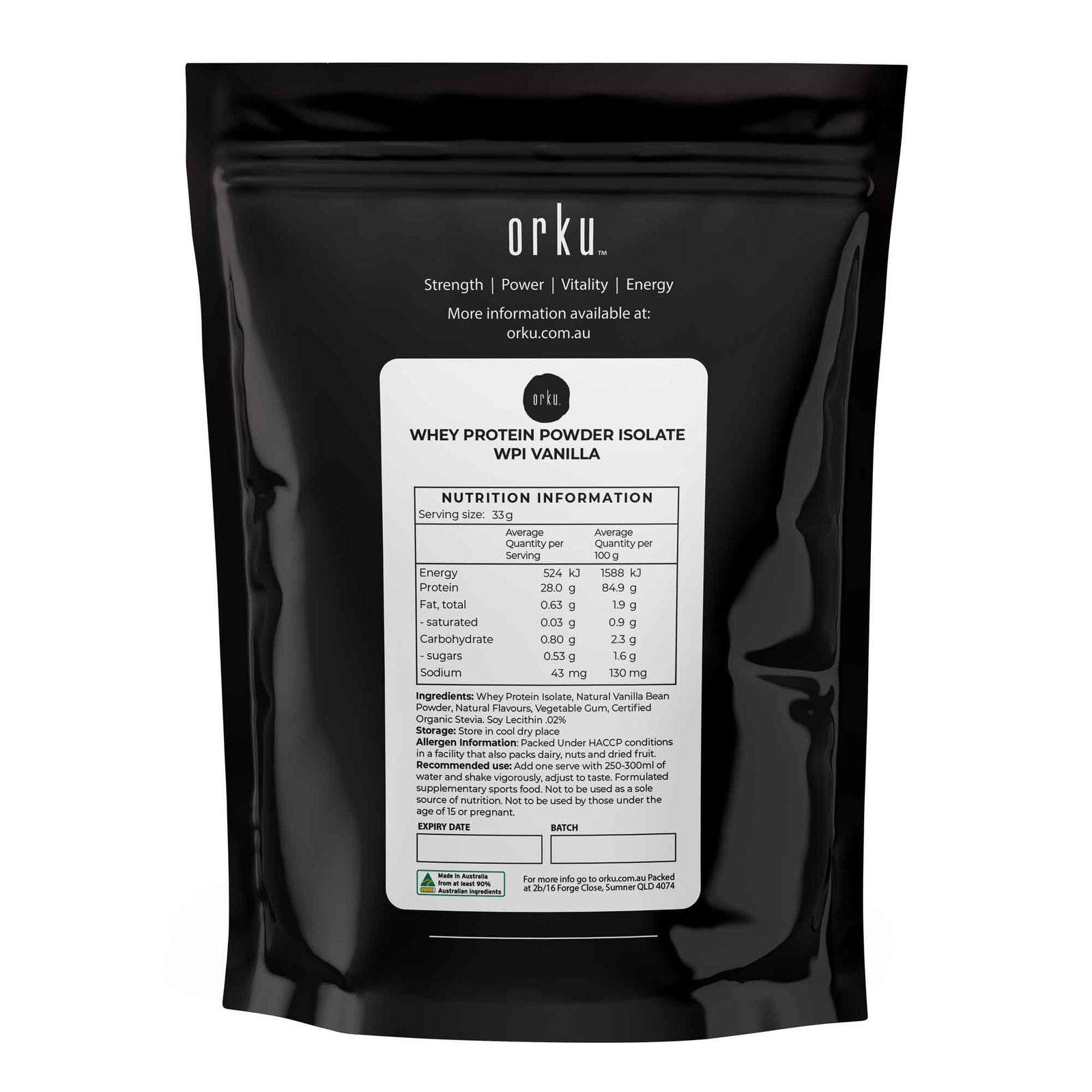 100g Whey Protein Powder Isolate - Vanilla Shake WPI Supplement - Next Deals AU