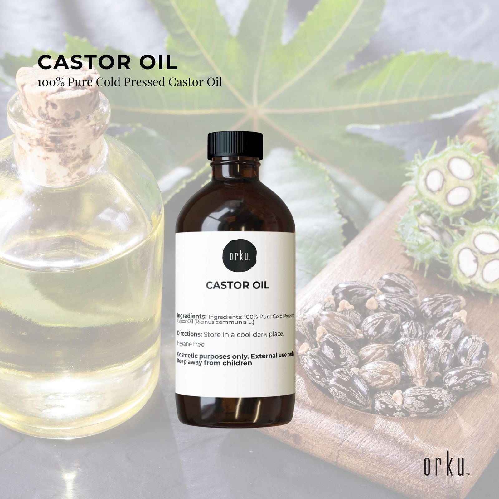 100ml Castor Oil - Hexane Free Cold Pressed Virgin Skin Hair Care - Next Deals AU