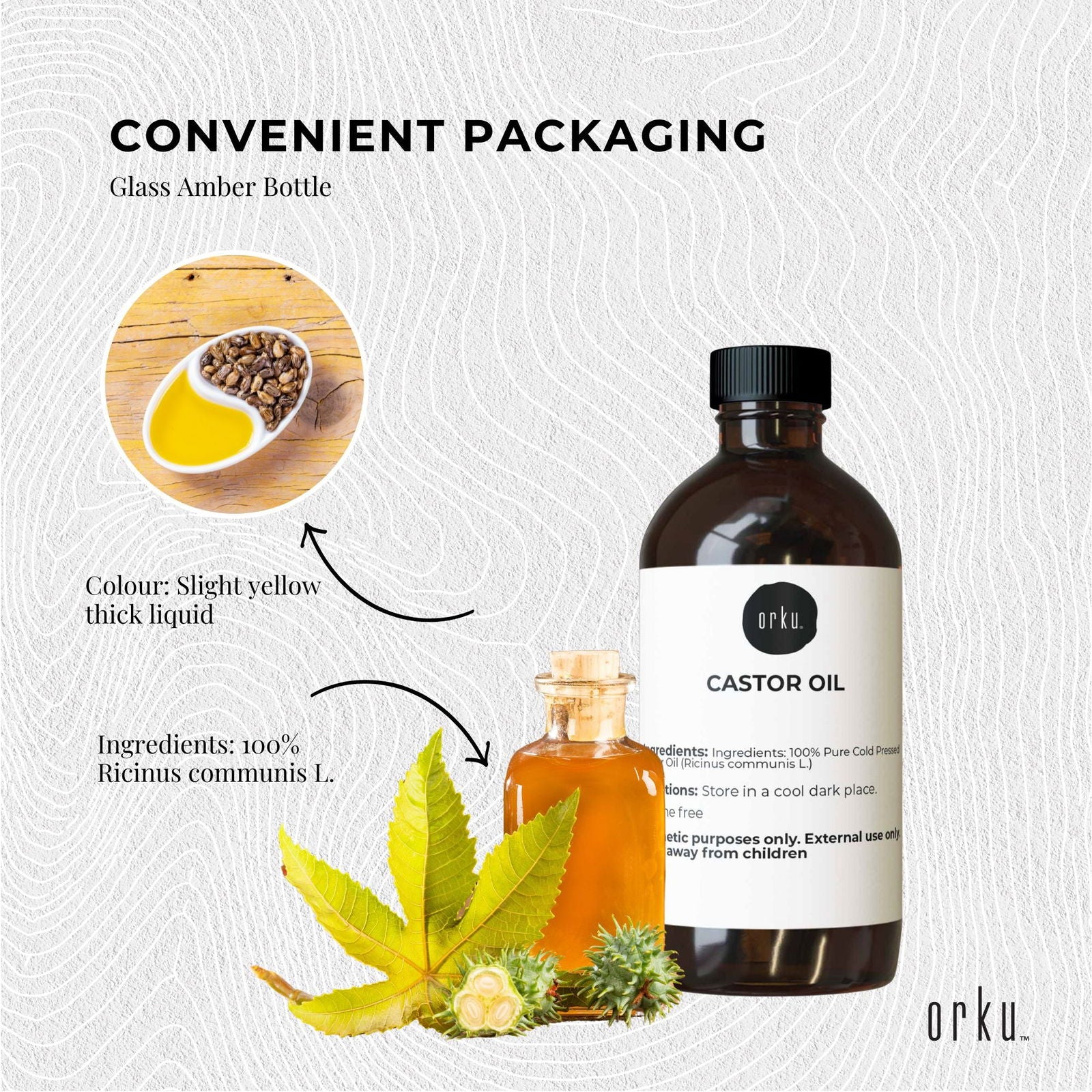 100ml Castor Oil - Hexane Free Cold Pressed Virgin Skin Hair Care - Next Deals AU