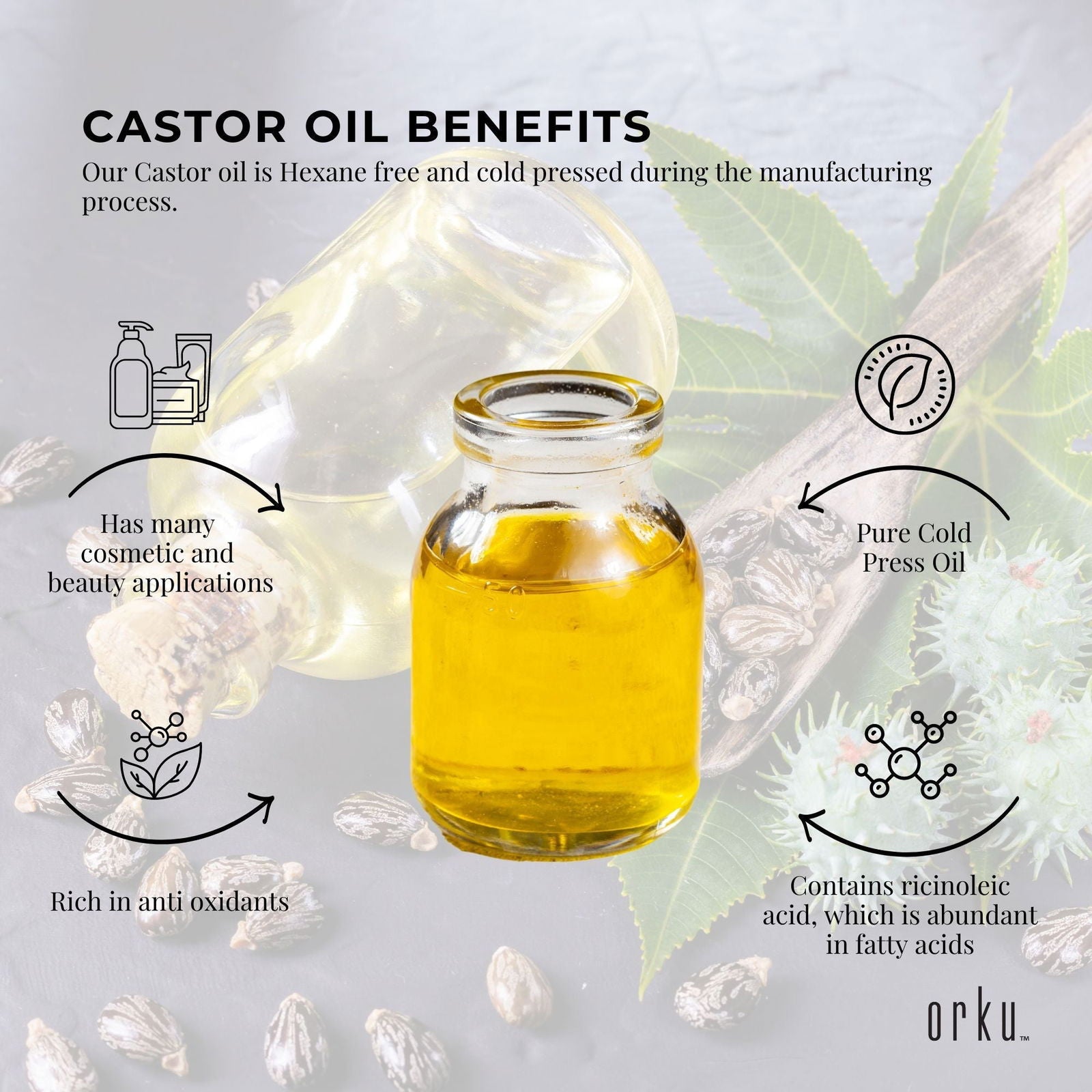 100ml Castor Oil - Hexane Free Cold Pressed Virgin Skin Hair Care - Next Deals AU