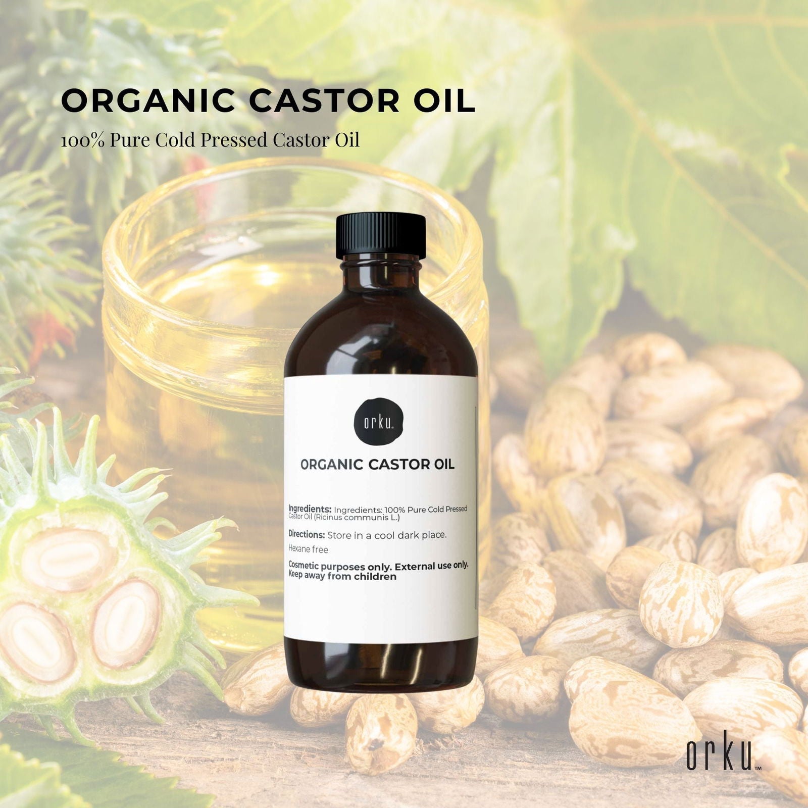 100ml Organic Castor Oil - Hexane Free Cold Pressed Anti Oxidant Skin Hair Care - Next Deals AU