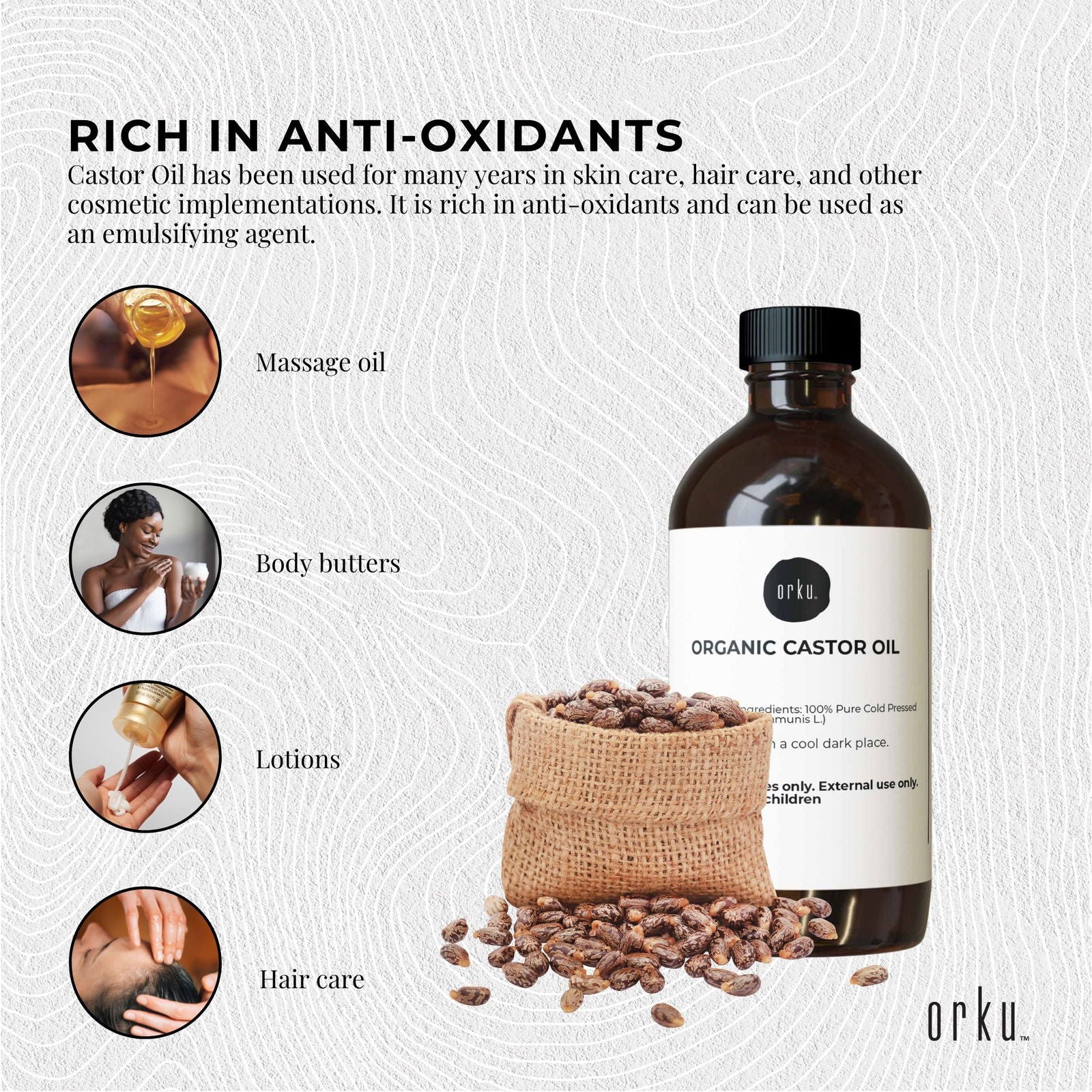 100ml Organic Castor Oil - Hexane Free Cold Pressed Anti Oxidant Skin Hair Care - Next Deals AU