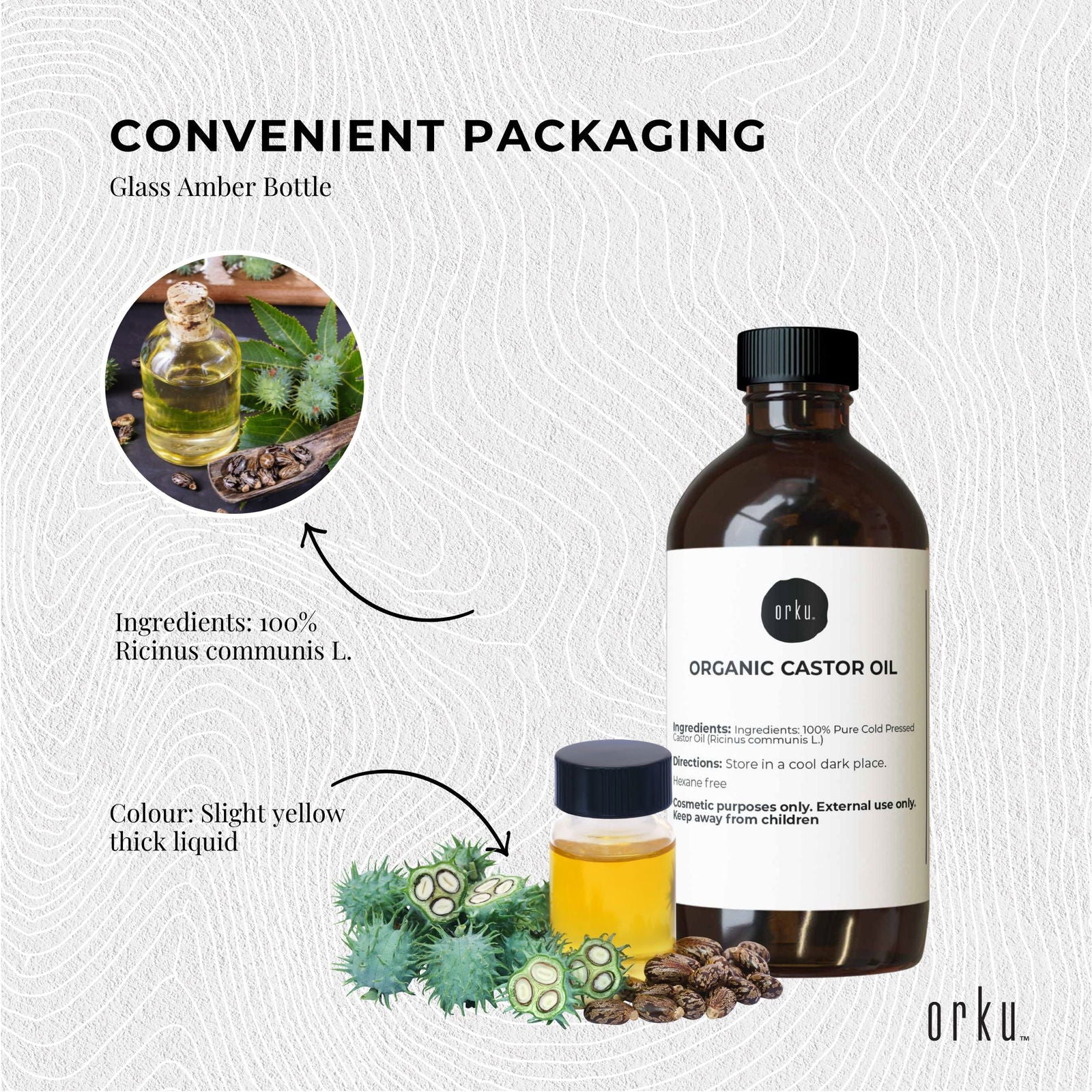 100ml Organic Castor Oil - Hexane Free Cold Pressed Anti Oxidant Skin Hair Care - Next Deals AU