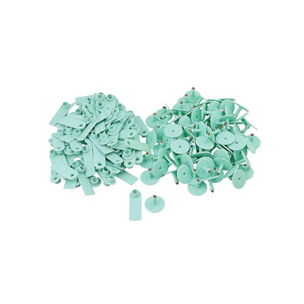 100x Cattle Ear Tags 5x2cm Set - Mini Green Blank Pig Goat Livestock Label - Next Deals AU