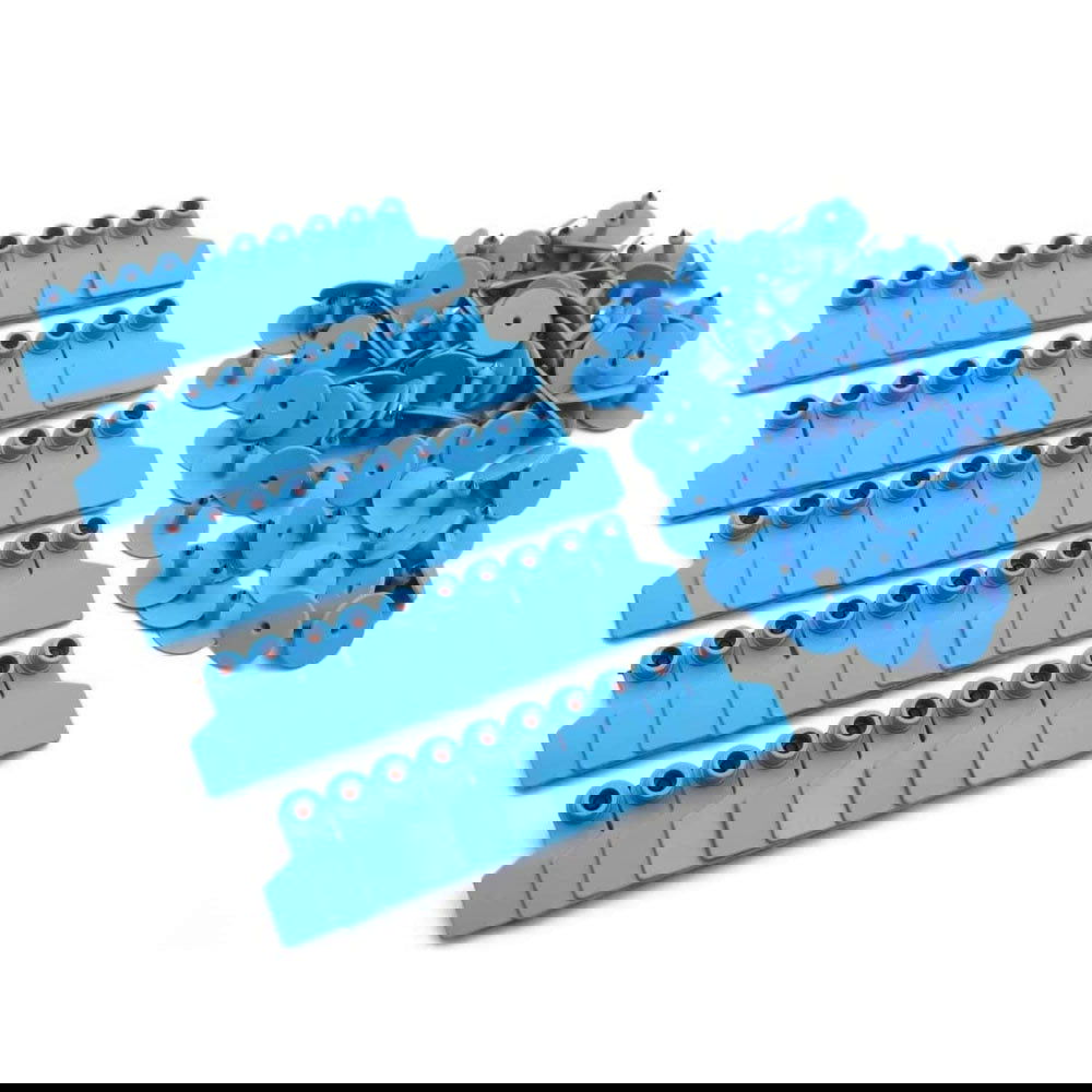 100x Cattle Ear Tags 5x4cm Set Cow Sheep Goat Blue Small Blank Livestock Label - Next Deals AU