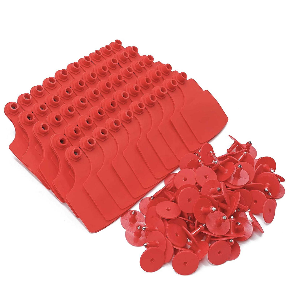 100x Cattle Ear Tags Set - 7.5x10cm XL Red Blank Pig Cow Sheep Livestock Label - Next Deals AU