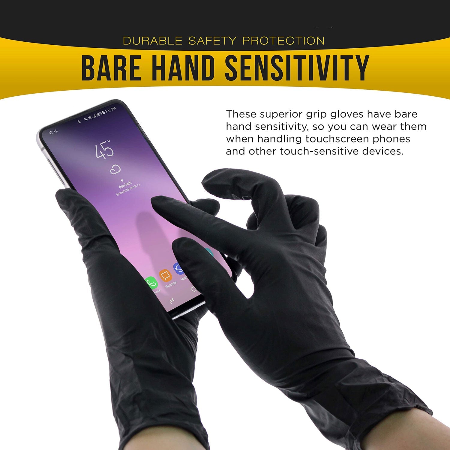 100x Nitrile Black Industrial Mechanic Tattoo Food Disposable Gloves Medium - Next Deals AU